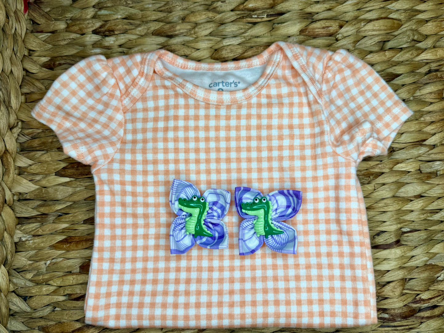 Purple Plaid Gators Pigtail Set