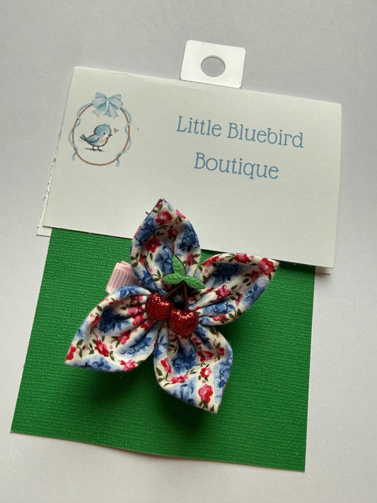 Cherry Floral Single bow