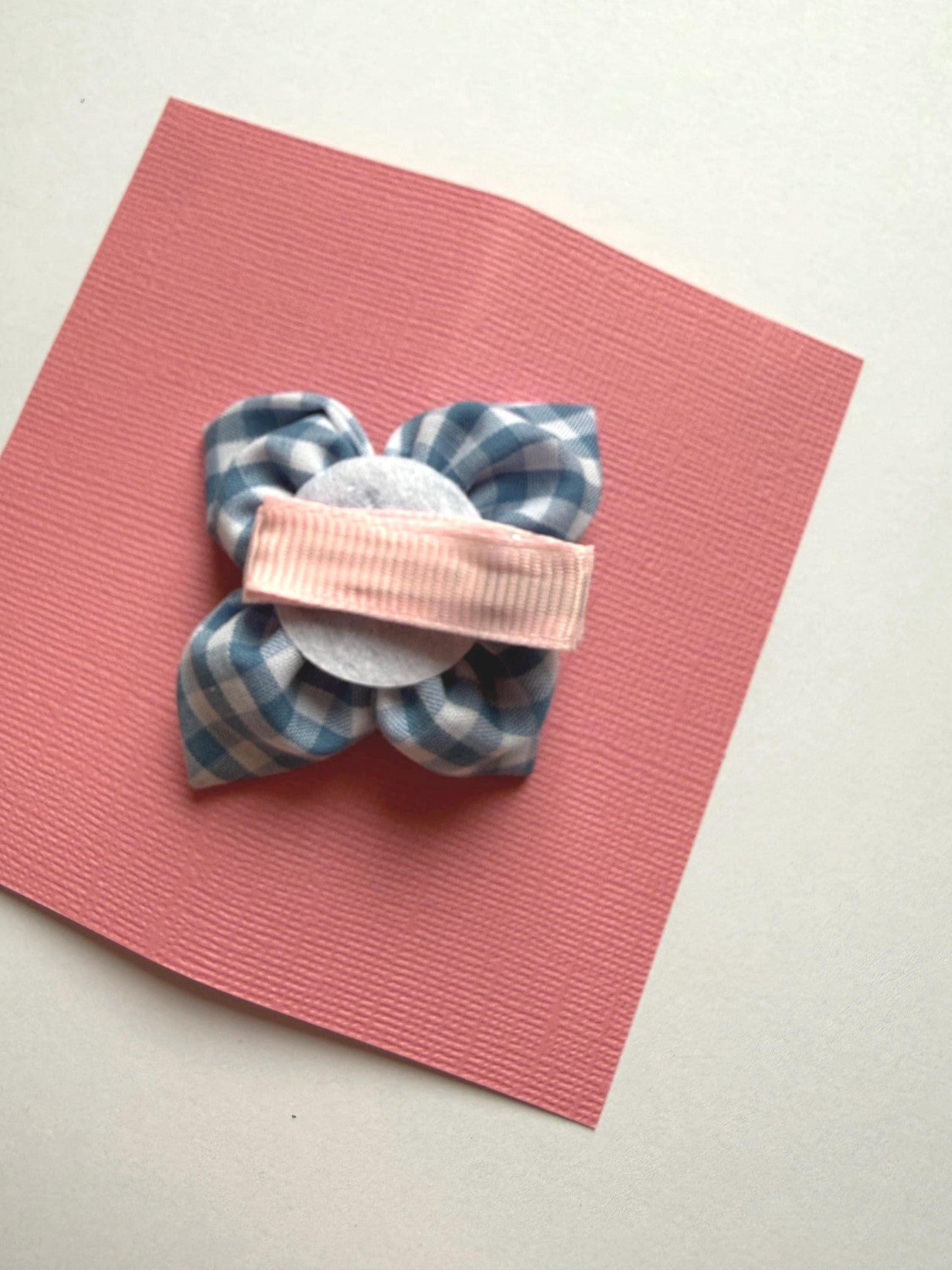 Blue gingham Cow Single bow