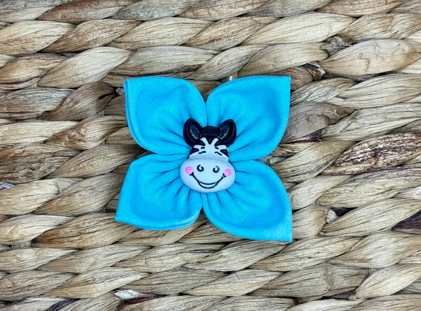 Aqua Zebra Single Bow
