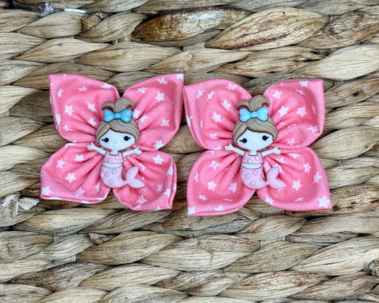 Pink Mermaids Pigtail Set